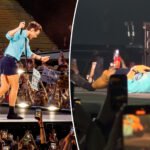 Harry Styles se desploma en el escenario tras asfixiarse en el agua